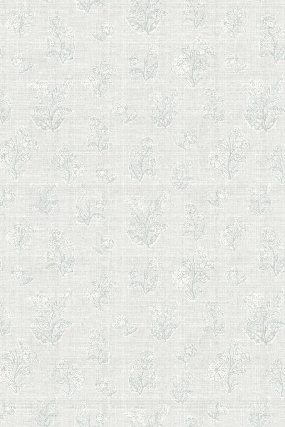 Flower Bed Posies in Light Blue Wallpaper