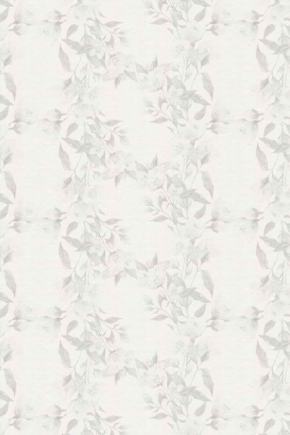 Calming Florals in Soft Grey Wallpaper