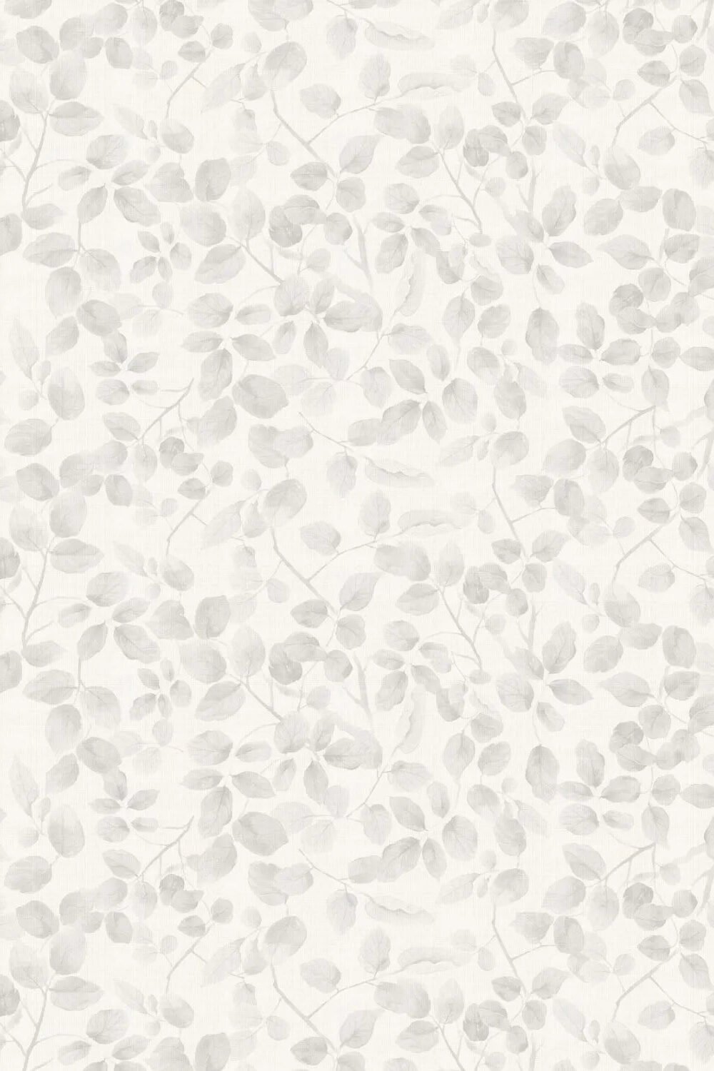 Leafy Country Foliage in Soft Grey Wallpaper