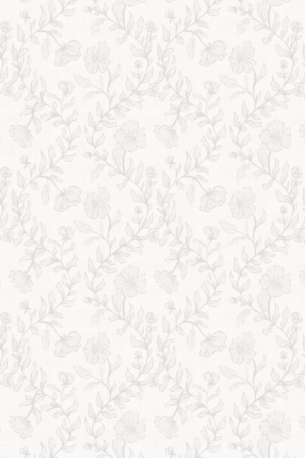 Country Floral Climber in Soft Grey Wallpaper