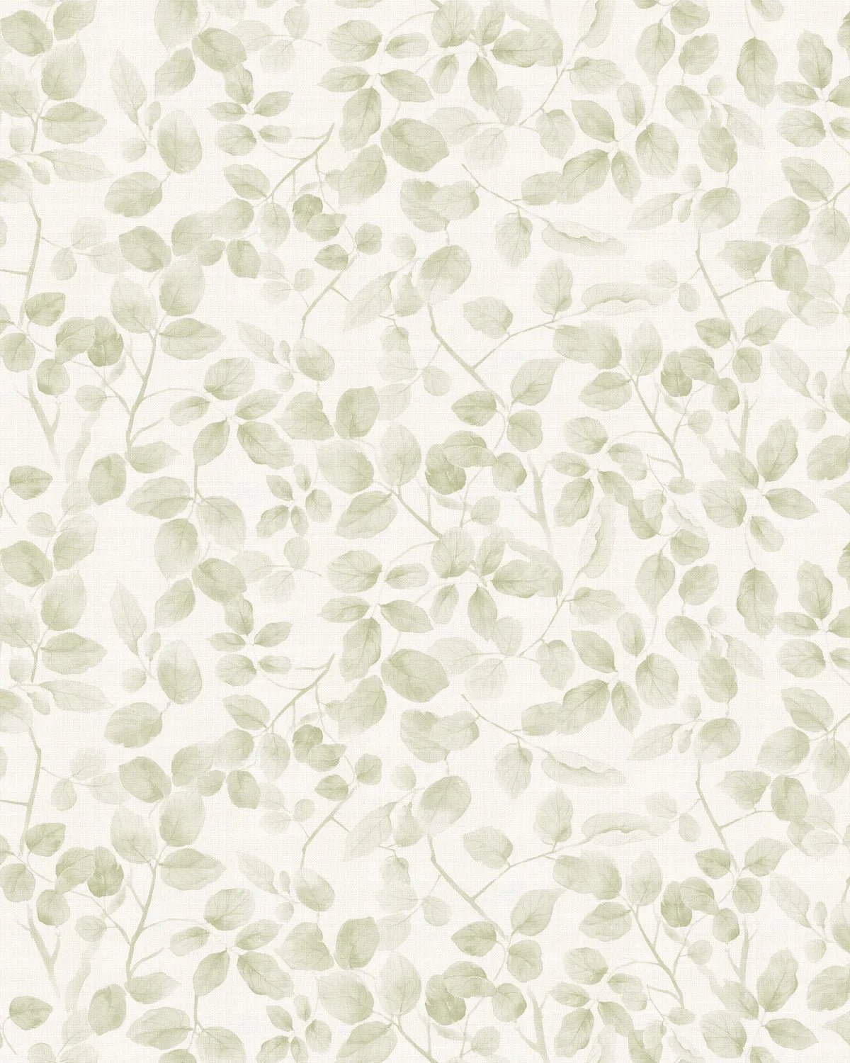 Leafy Country Foliage in Sage Green Wallpaper