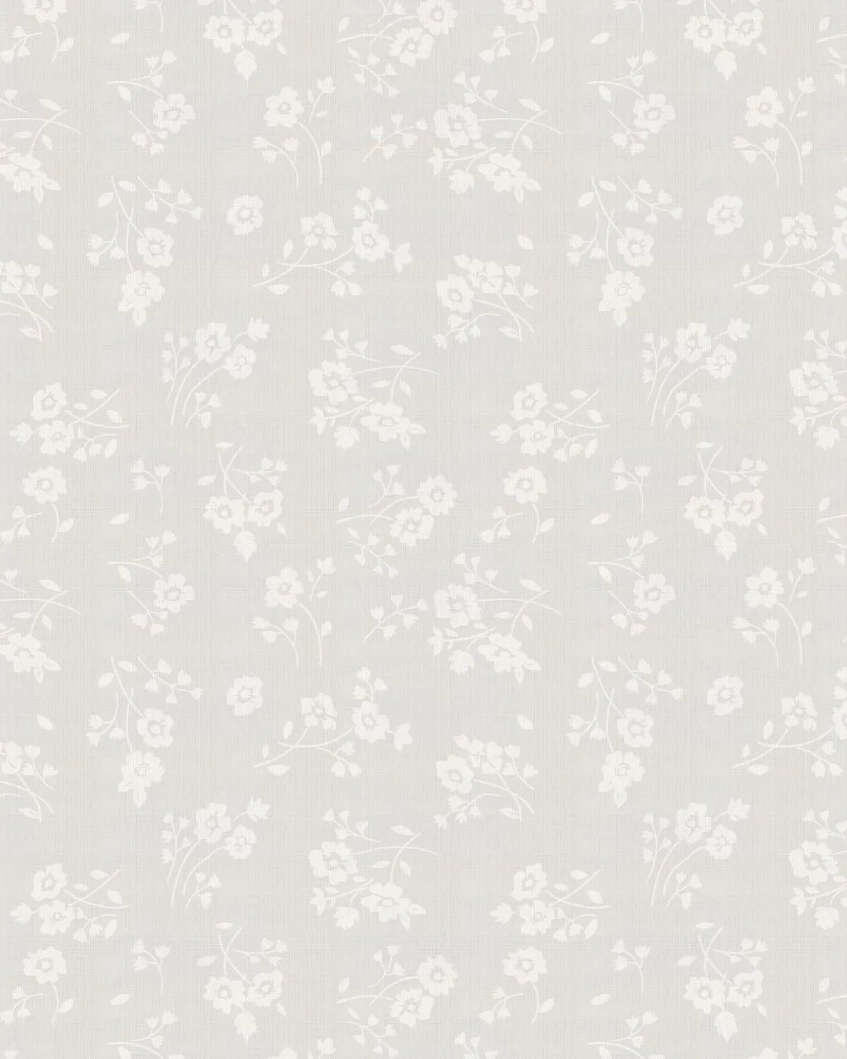Falling Posies in Soft Grey Wallpaper