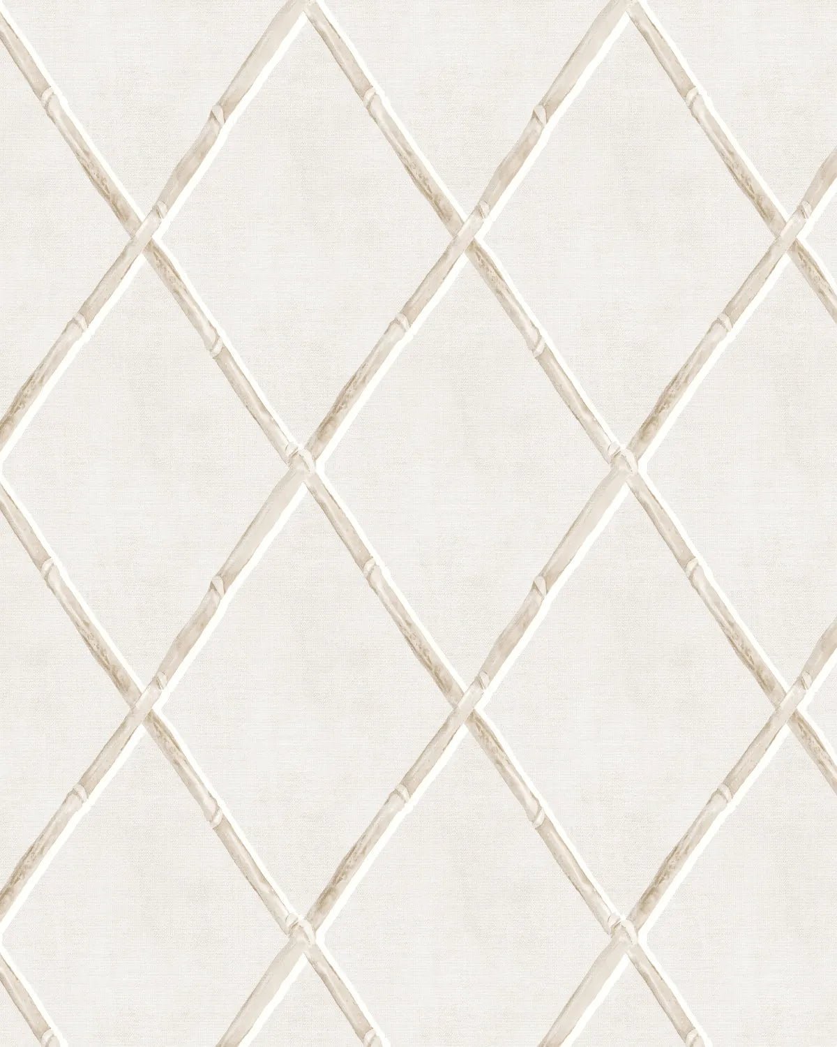 Bamboo Lattice in Beige Wallpaper