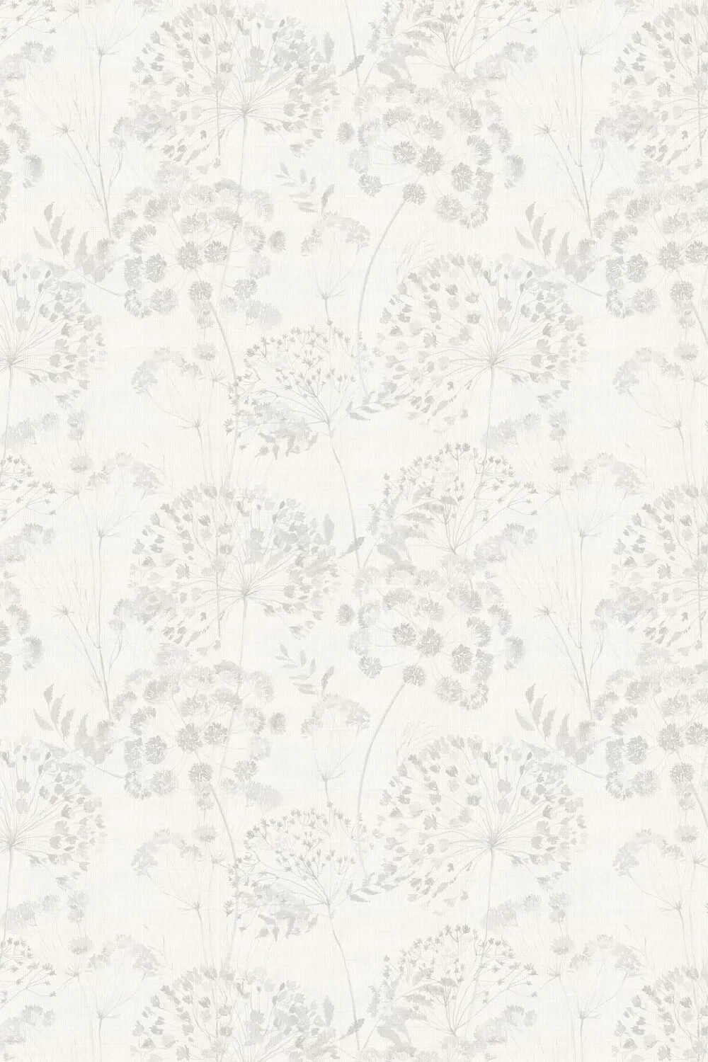Dandelions in Bloom in Soft Grey Wallpaper