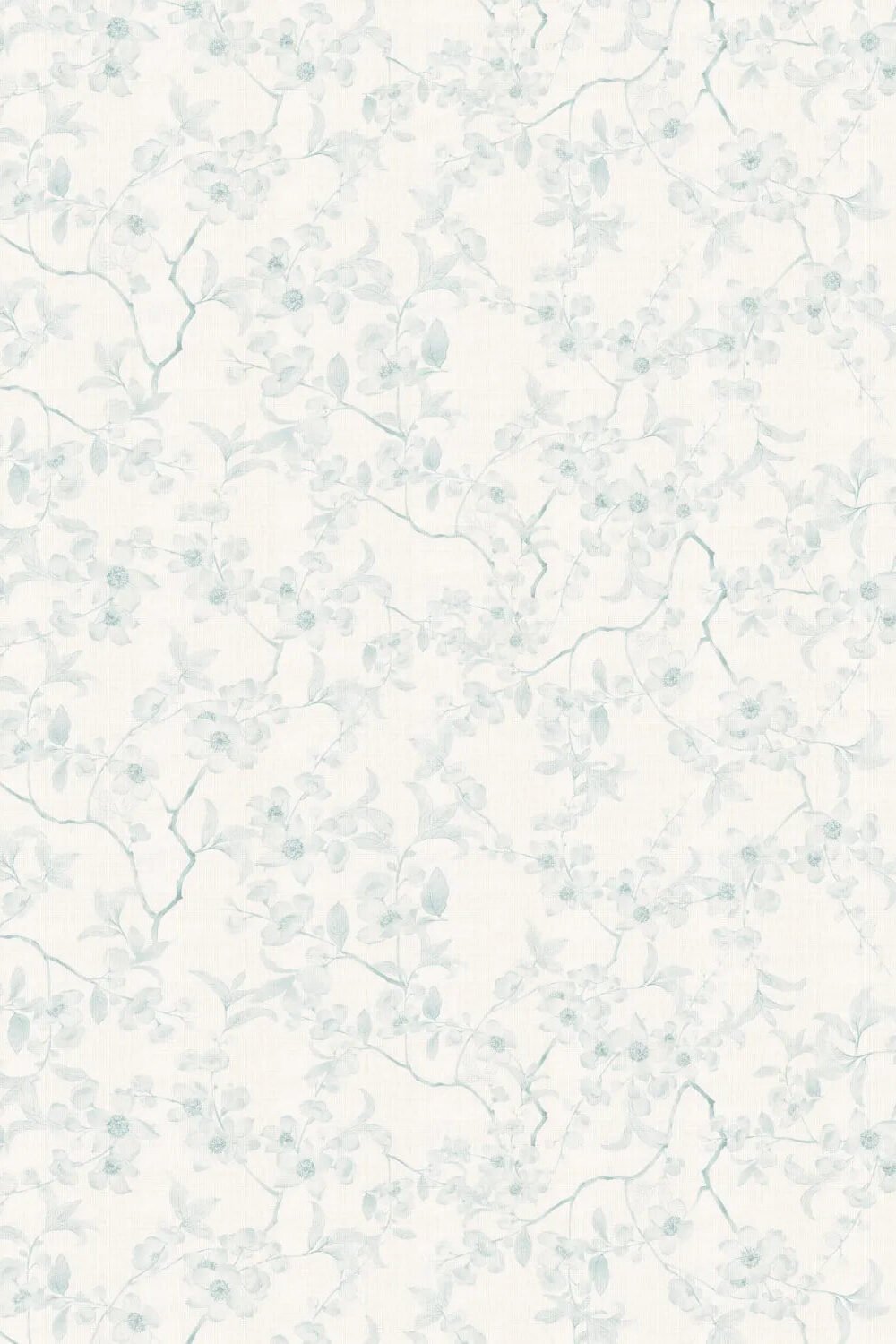 Country Floral Stems in Soft Blue Wallpaper