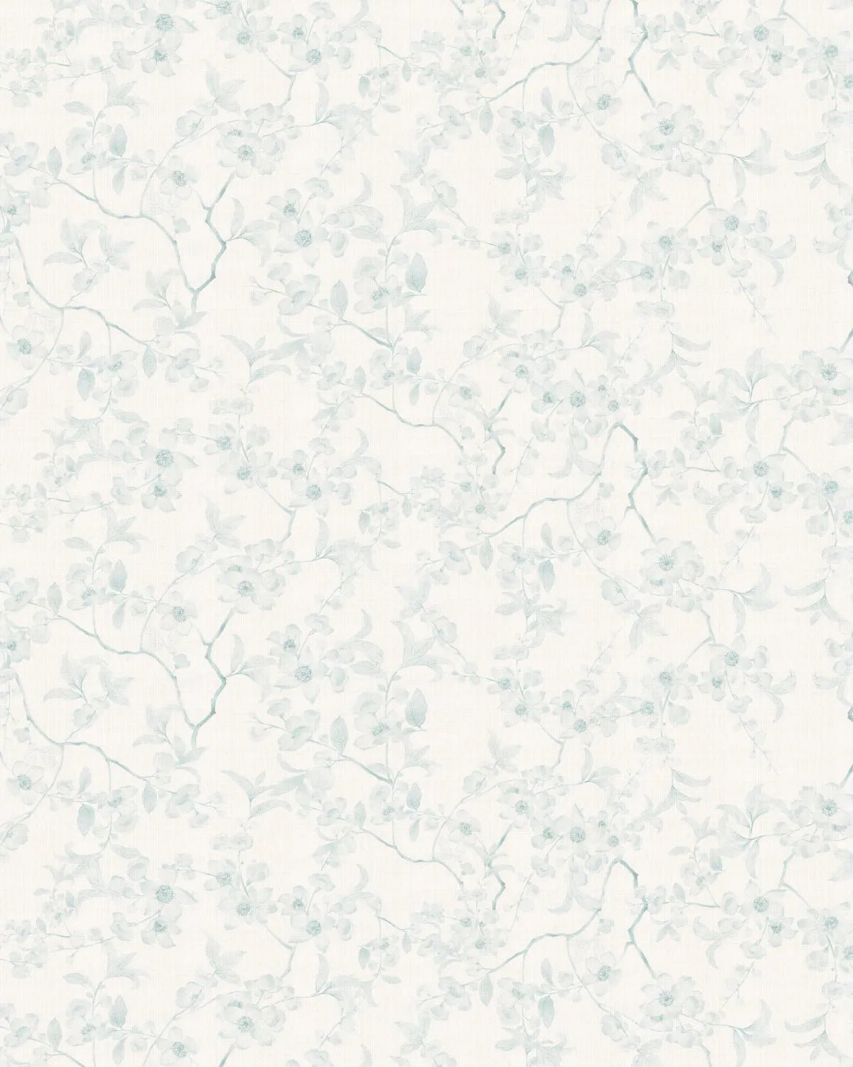 Country Floral Stems in Soft Blue Wallpaper