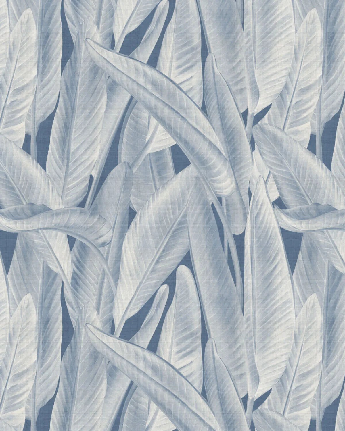 Gold Coast Palm White on Navy Blue Wallpaper
