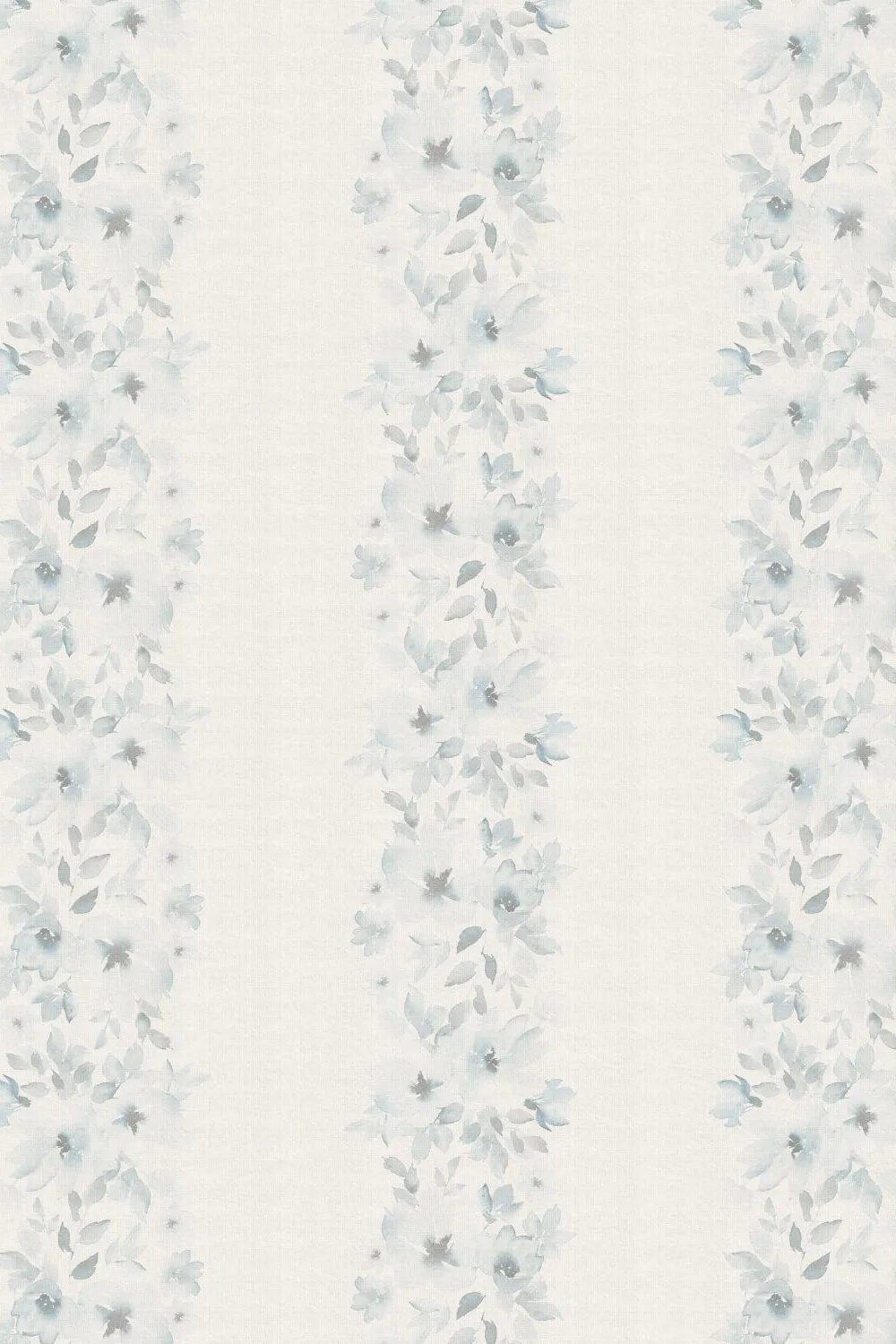 Flower Stripes in Blue & White Wallpaper
