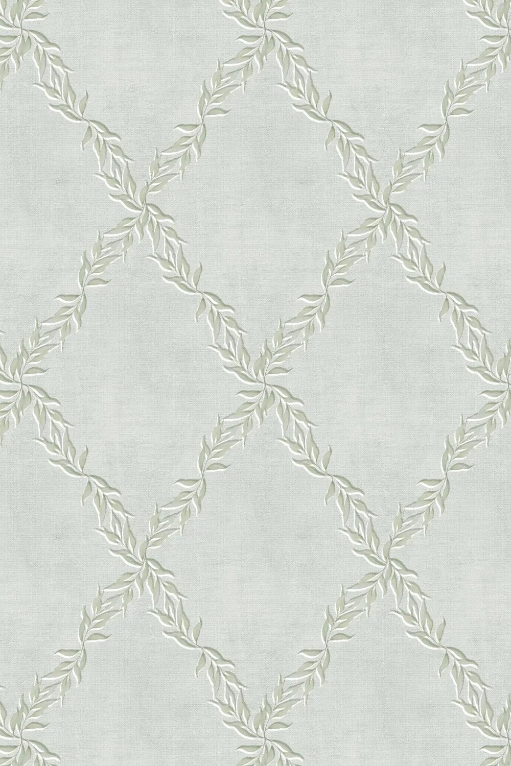 Leafy Lattice in Eucalyptus Green Wallpaper