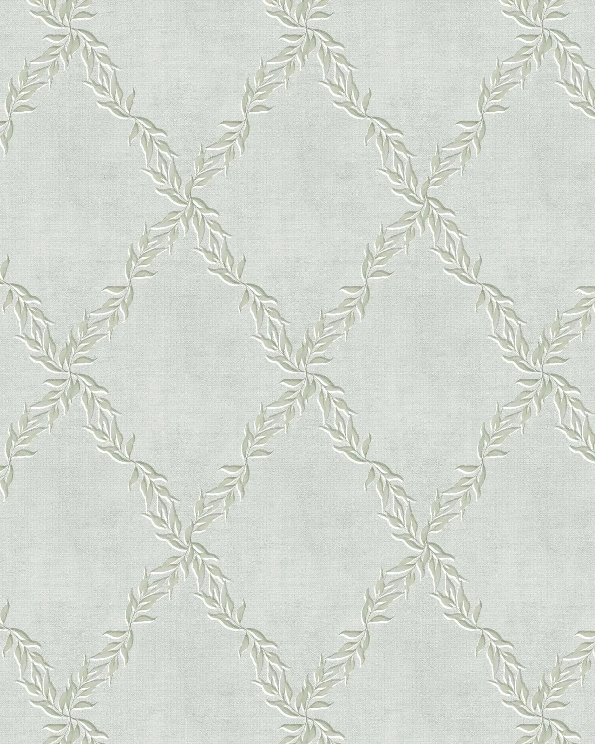 Leafy Lattice in Eucalyptus Green Wallpaper