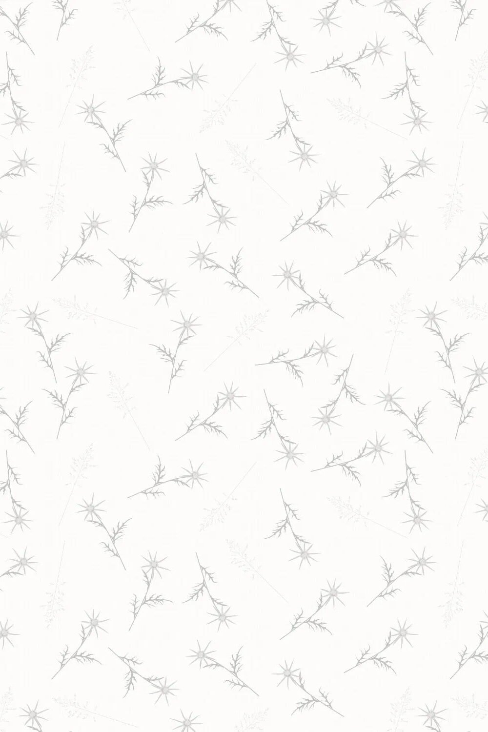 Wild Stems in Soft Grey Wallpaper