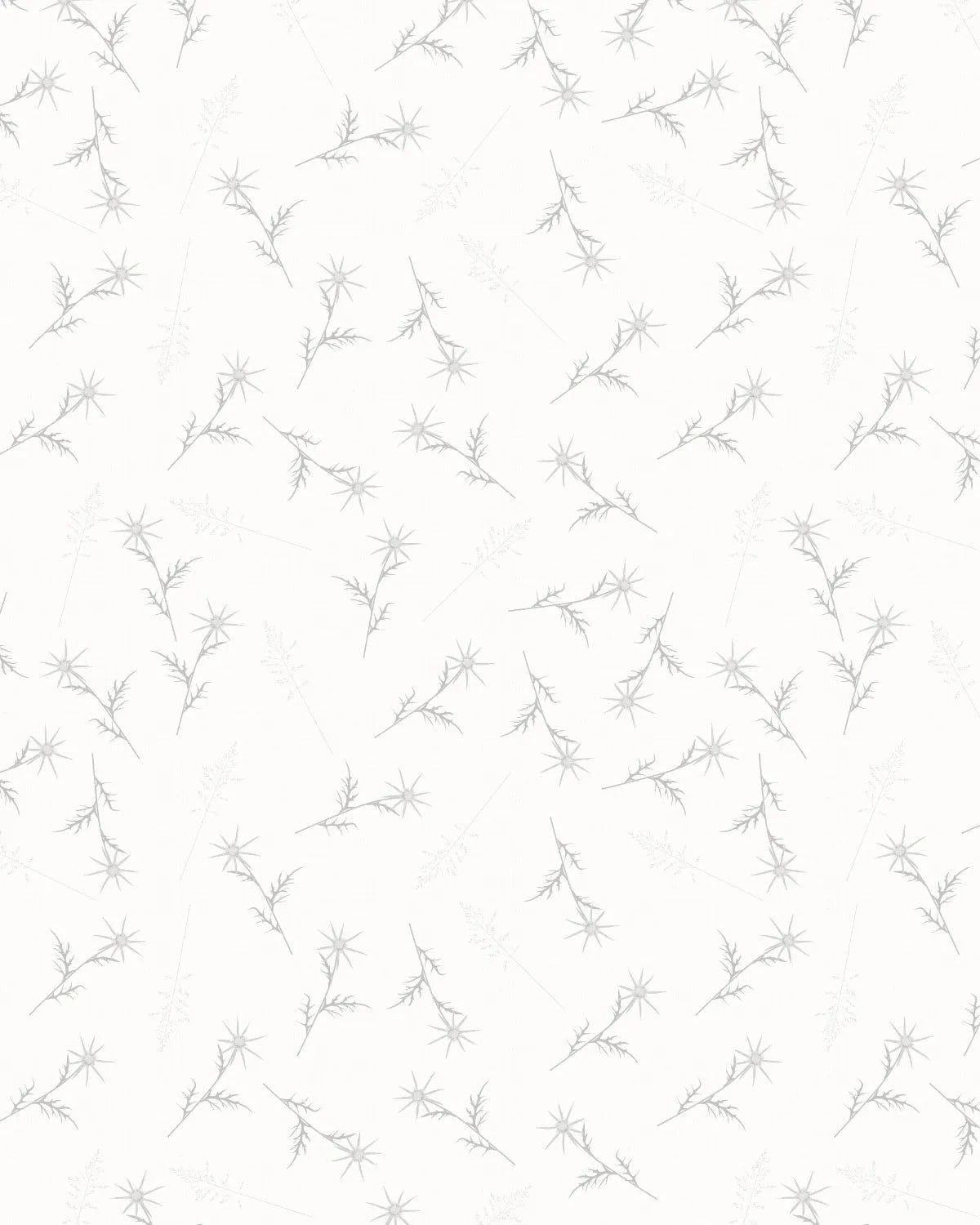 Wild Stems in Soft Grey Wallpaper