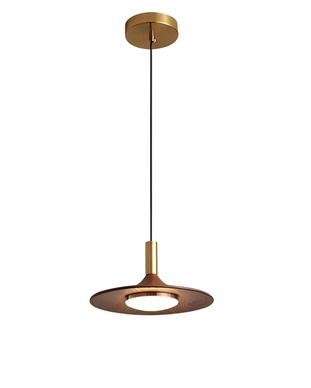 Nordic Style Walnut-Finish Iron Pendant Light