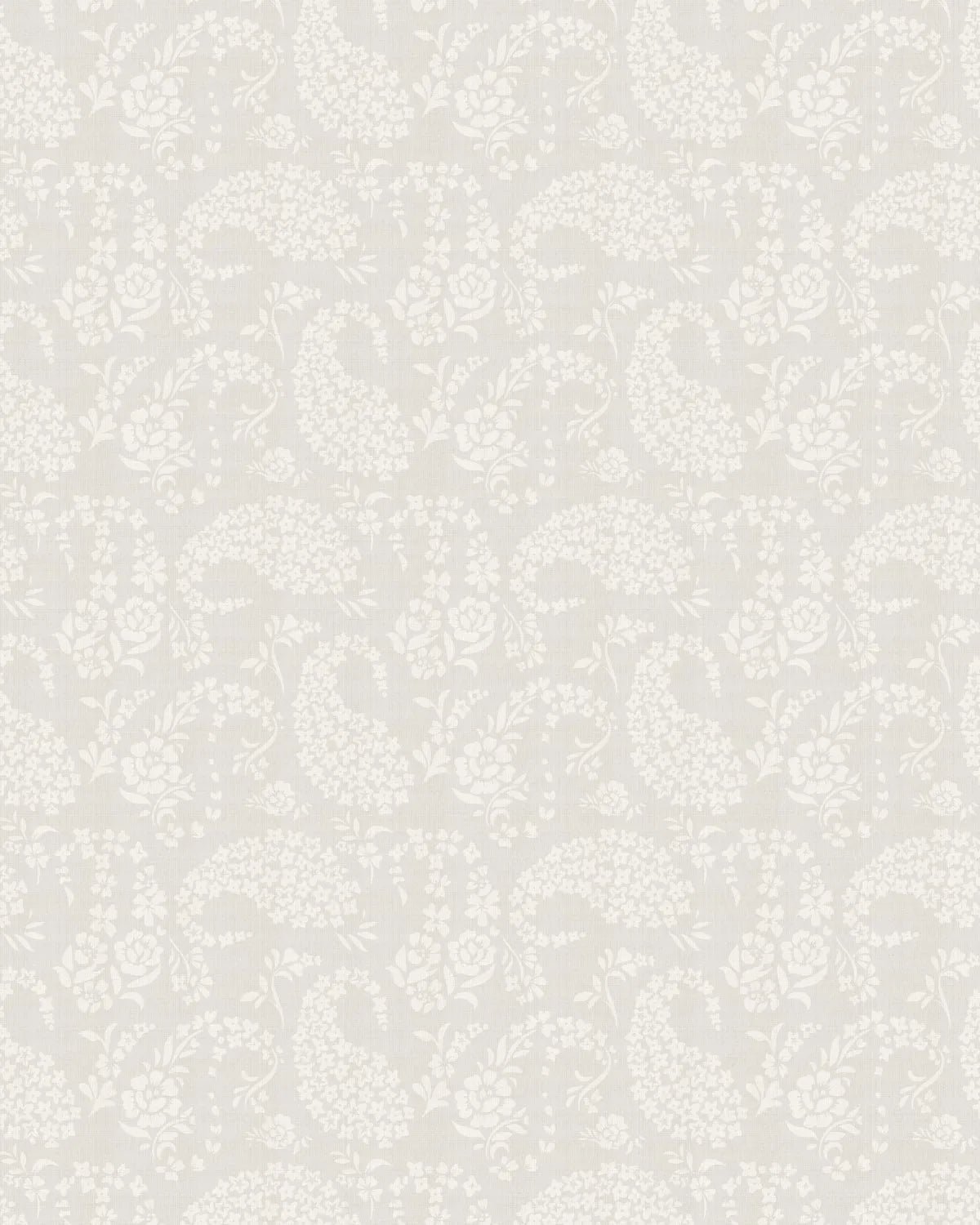 French Paisley in Soft Grey Wallpaper