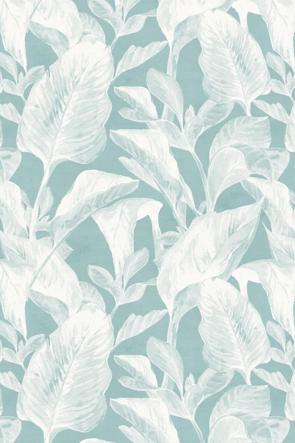 Oasis Palm Teal Blue Wallpaper