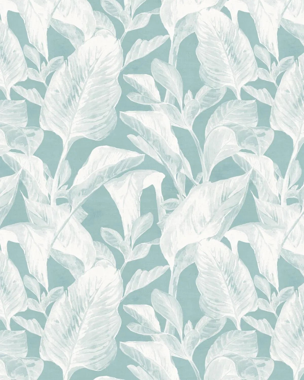 Oasis Palm Teal Blue Wallpaper