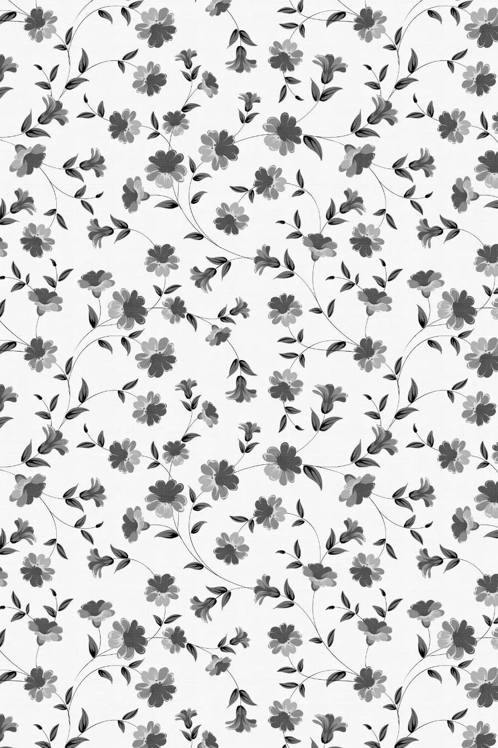 Flower Chain Black & White Wallpaper