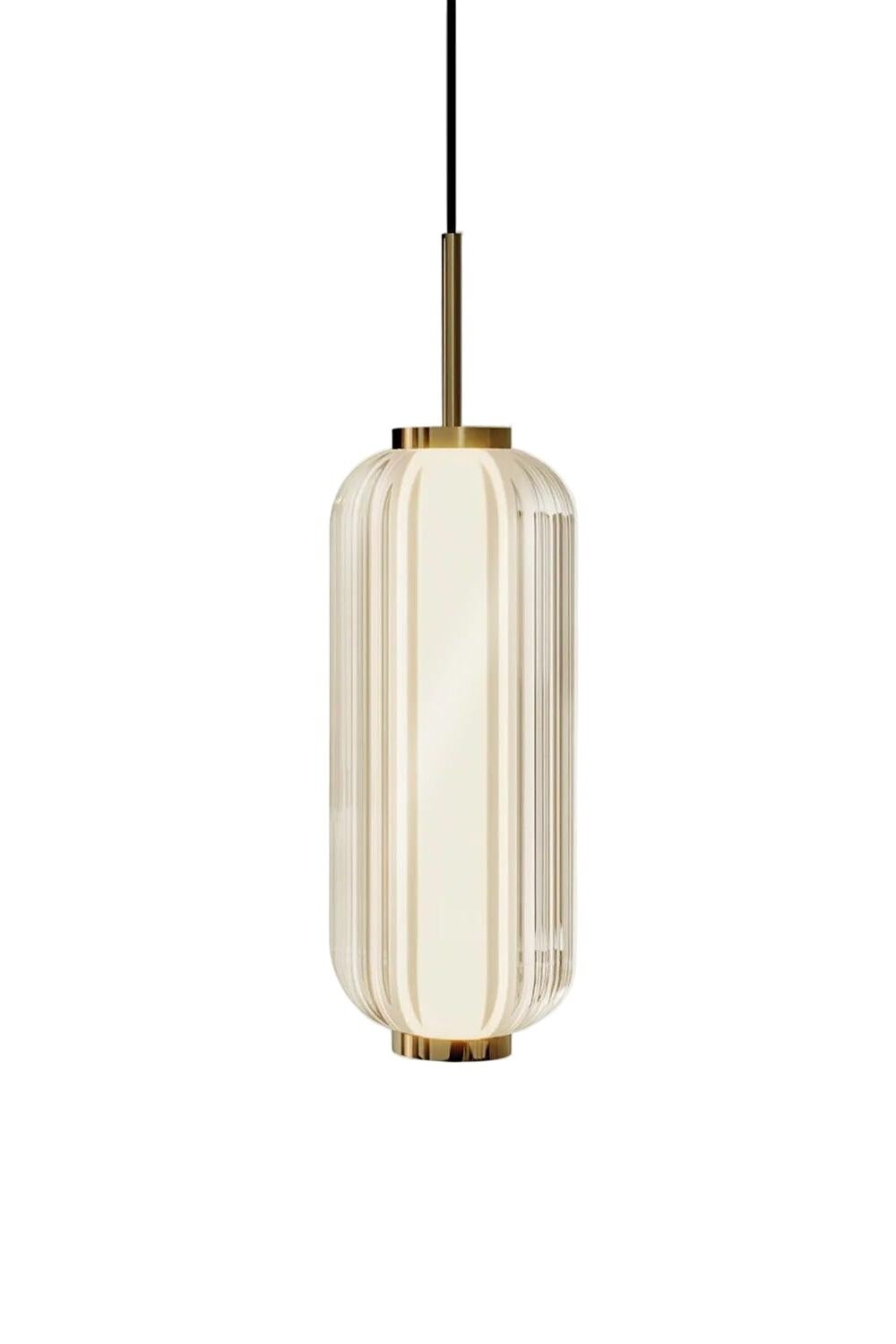 Elma Linear Striped Glass LED Pendant Light