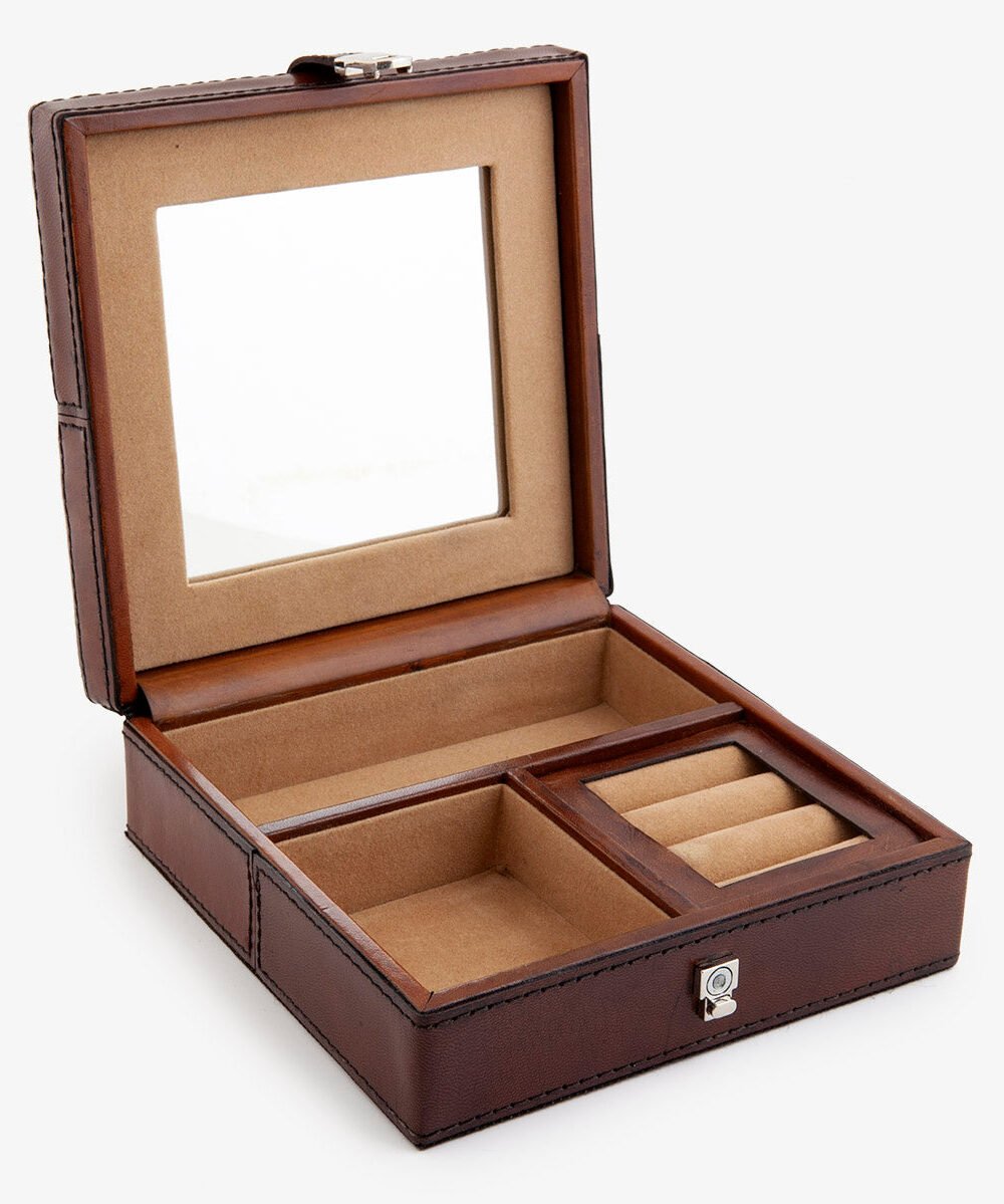 Leather Woven Jewellery Box