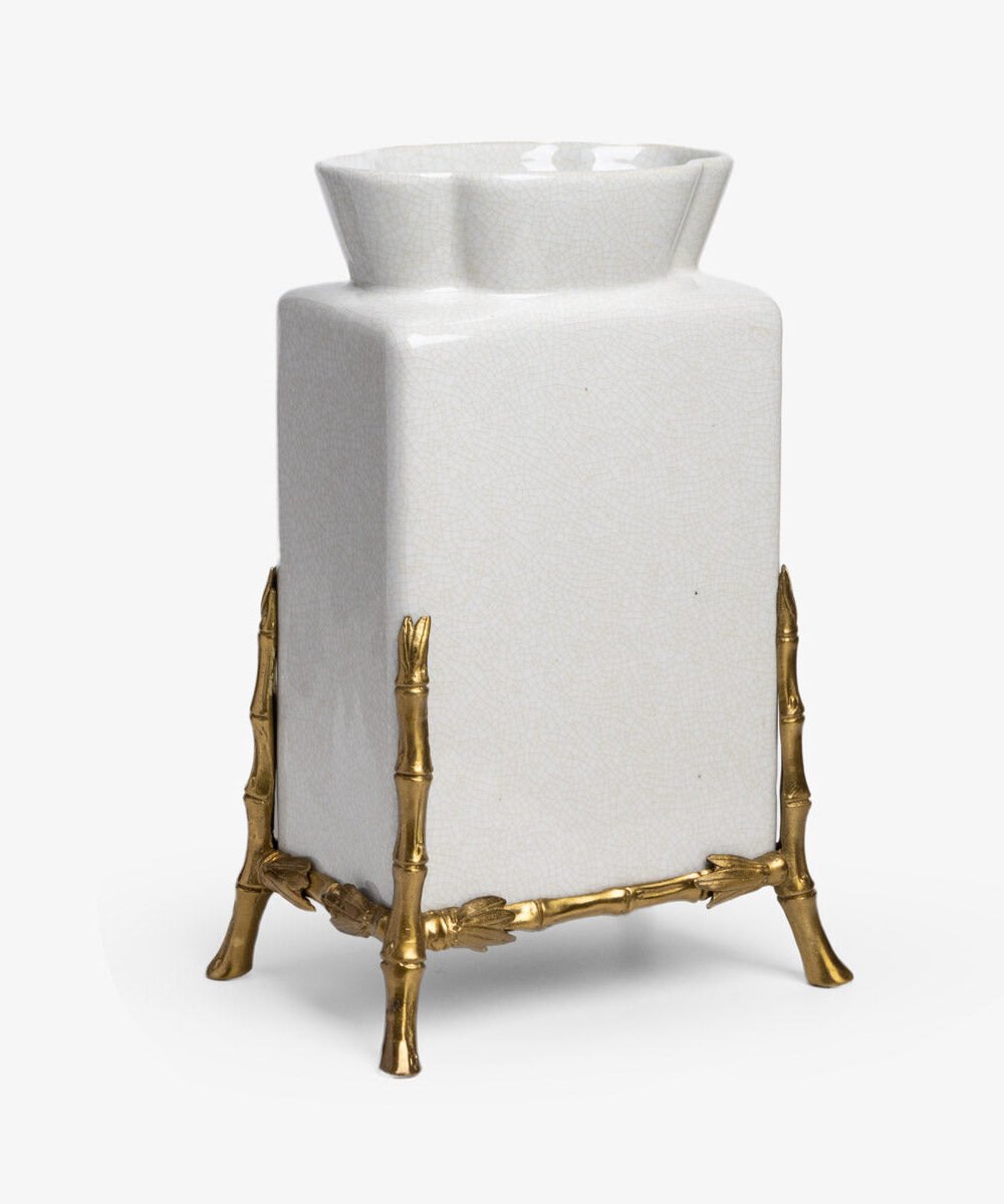 Barclay Crackle Vase (White)