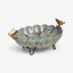 Barclay Scalloped Dish With Brass Butterflies