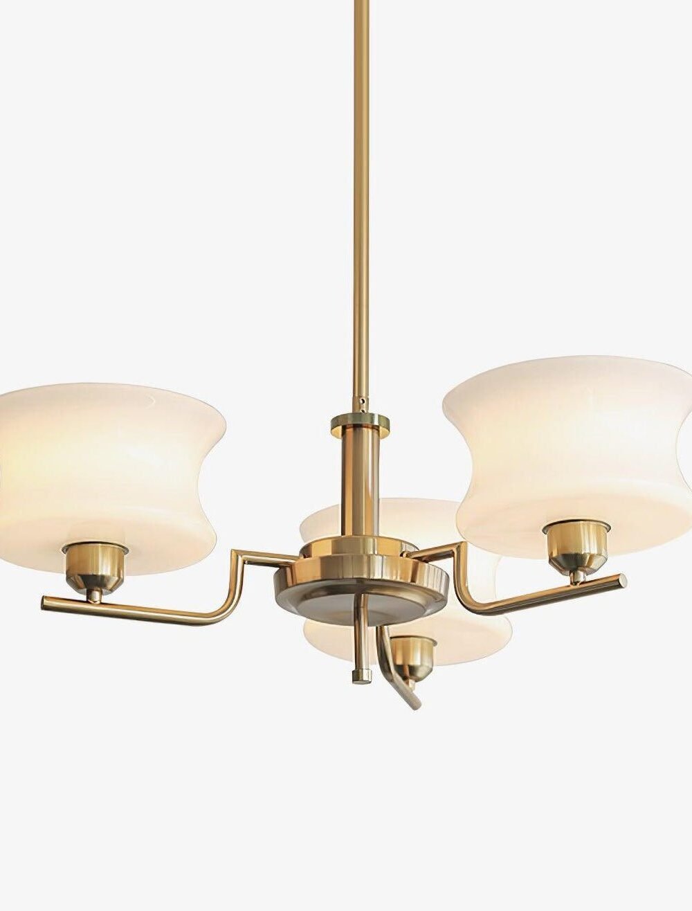Golden Vintage Glass Chandelier