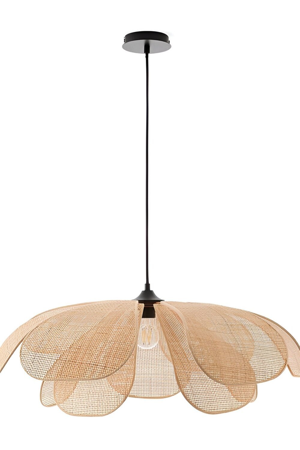 Bamboo Rattan Petal Rustic Wicker Pendant Light