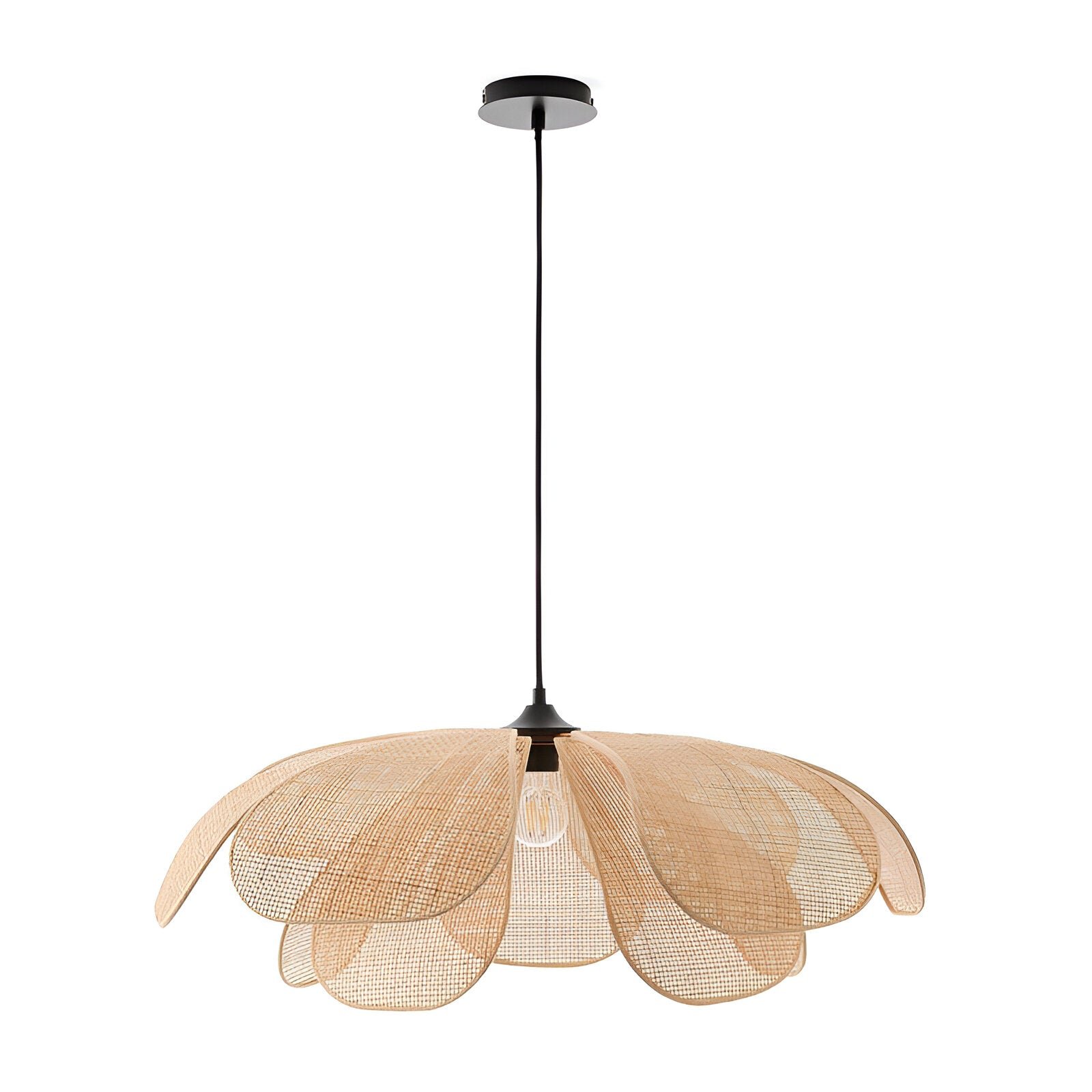 Bamboo Rattan Petal Rustic Wicker Pendant Light