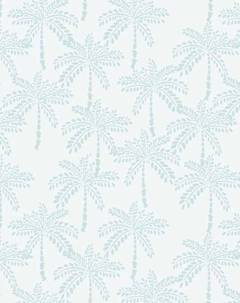 Cruisey Palms in Sky Blue Wallpaper