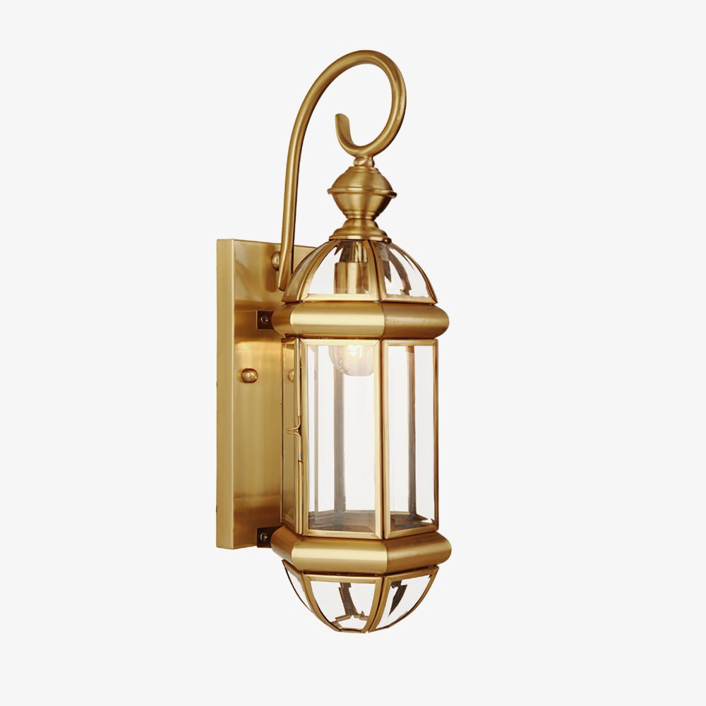 Retro Garden Outdoor Waterproof Brass Wall Light