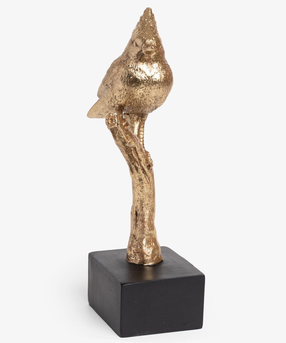 Bird On Branch (Gold, Tail Down)