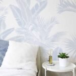Luxe Tropical in Light Blue Wallpaper