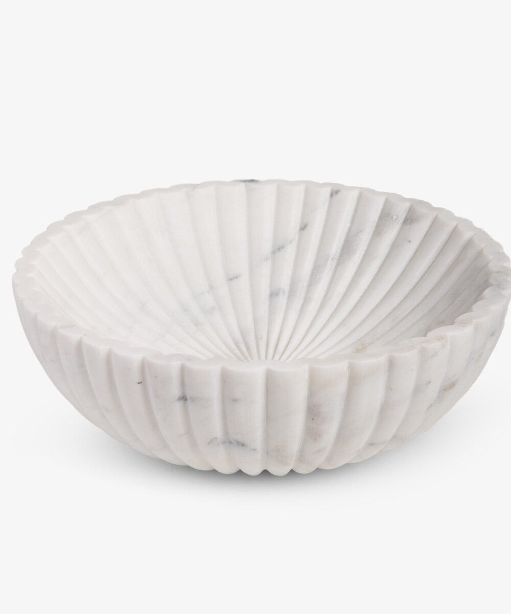 Marble Fluted Bowl (30cm)