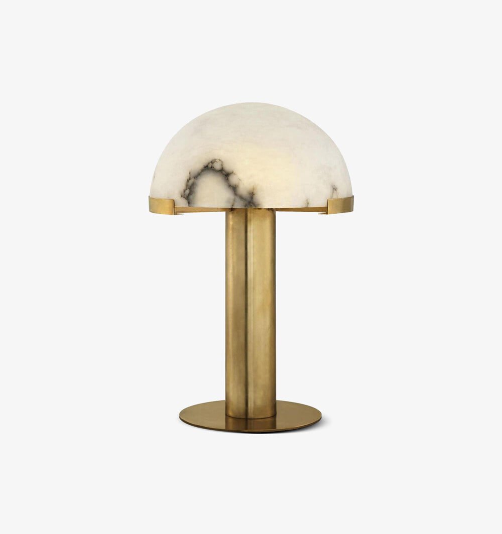 Luminous Veil Alabaster Bronze Table Lamp