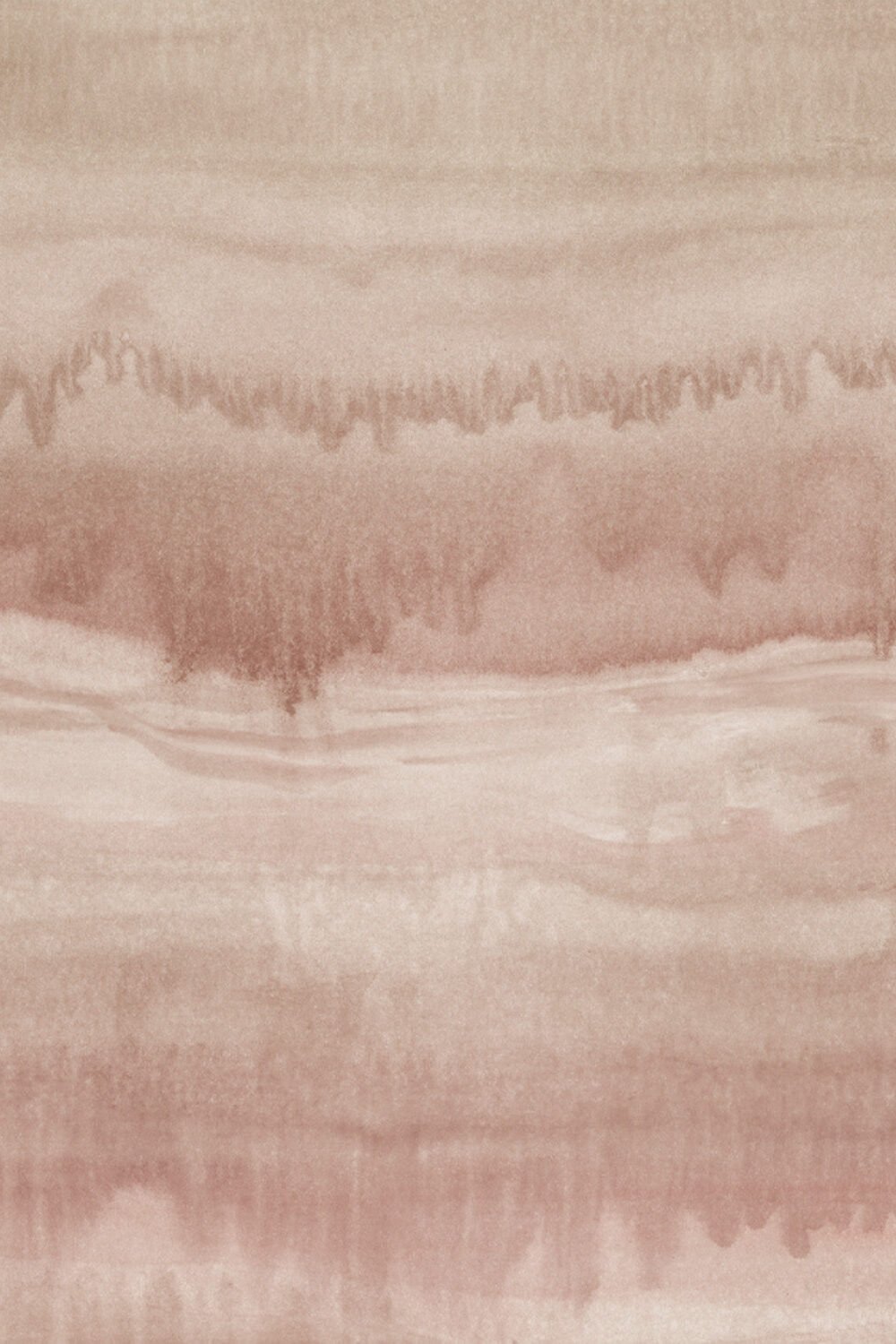 Mineral Fade Panoramic Painted Mural in Pink Clay Wallpaper