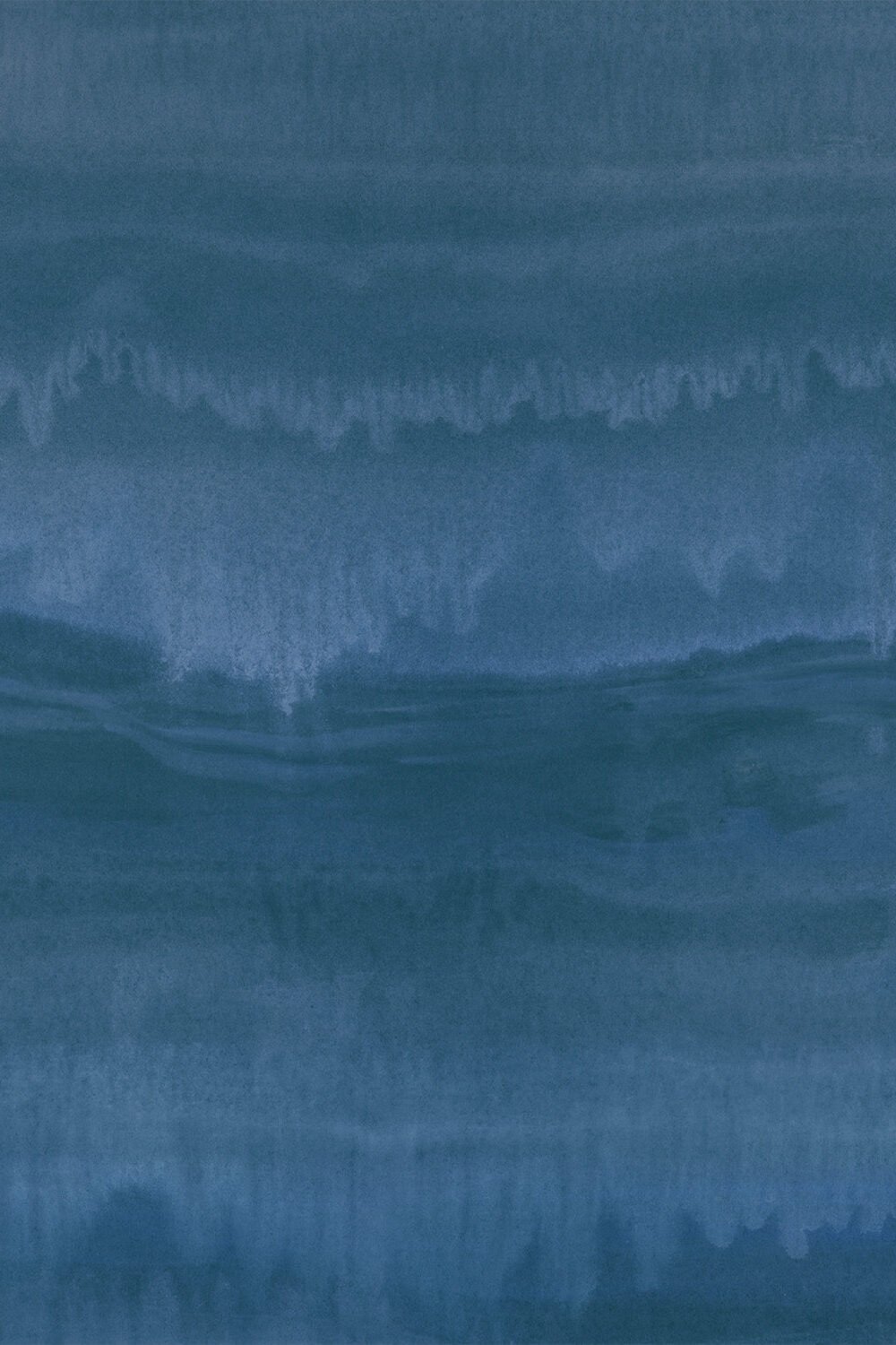 Mineral Fade Panoramic Painted Mural in Navy Blue Wallpaper