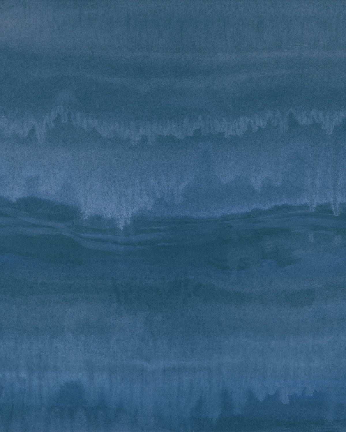 Mineral Fade Panoramic Painted Mural in Navy Blue Wallpaper