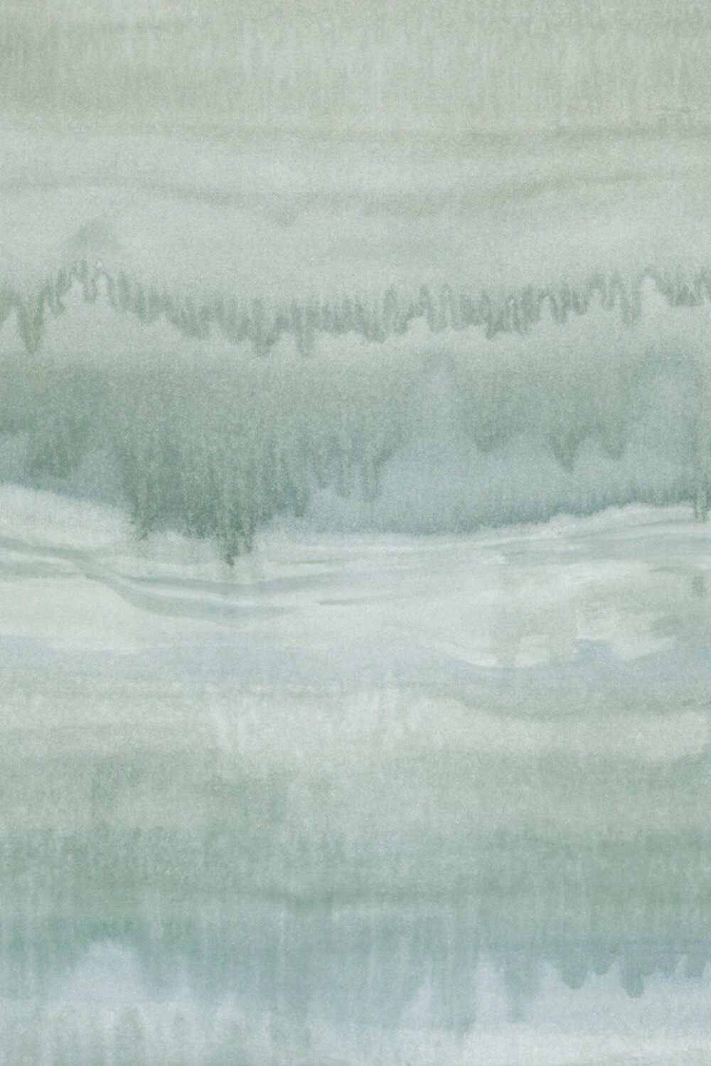 Mineral Fade Panoramic Painted Mural in Sage Green Wallpaper
