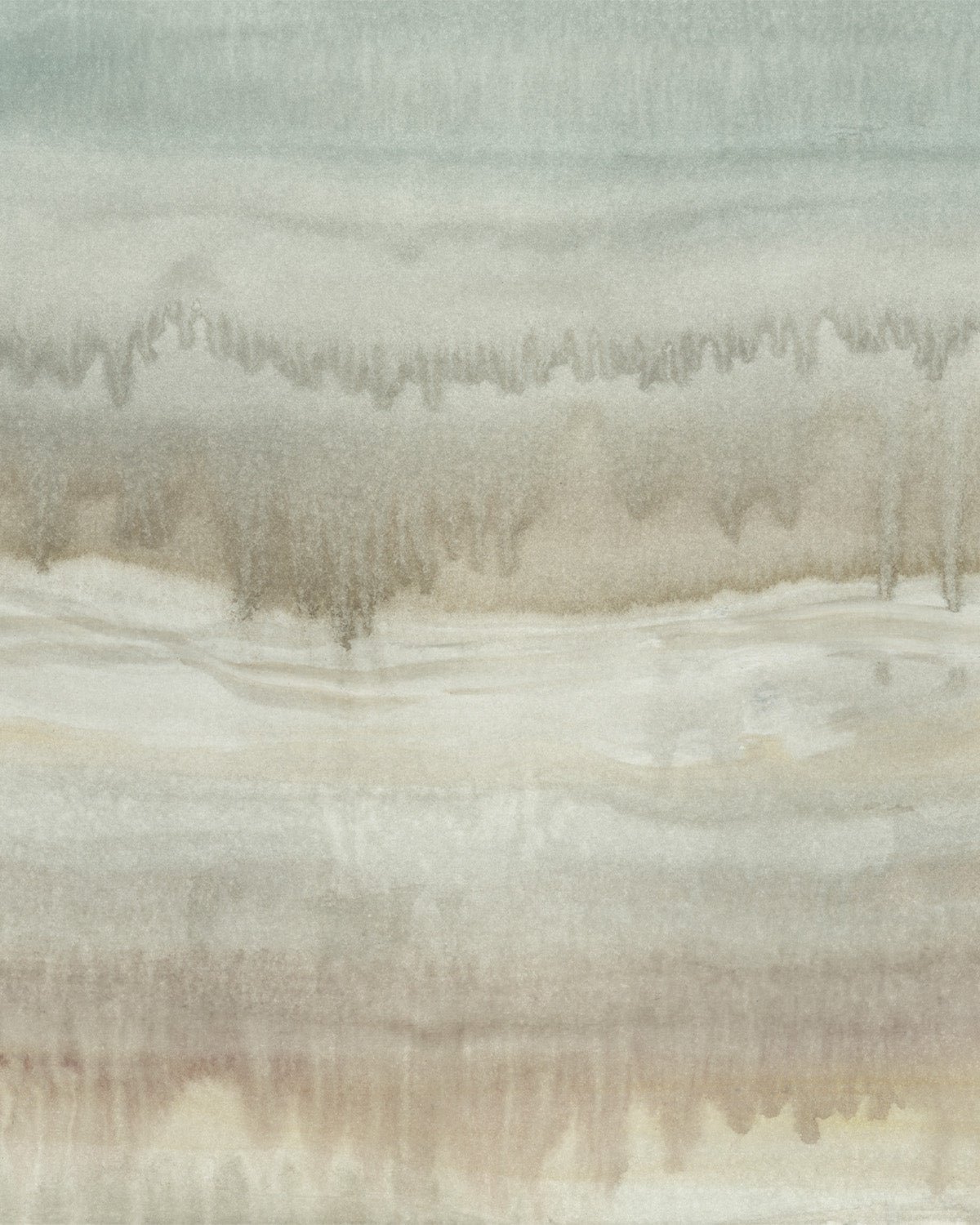 Mineral Fade Panoramic Painted Mural in Stone Taupe Wallpaper