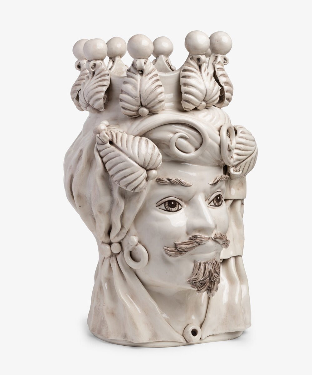 Moro Head Sicilian Man (White 60cm)