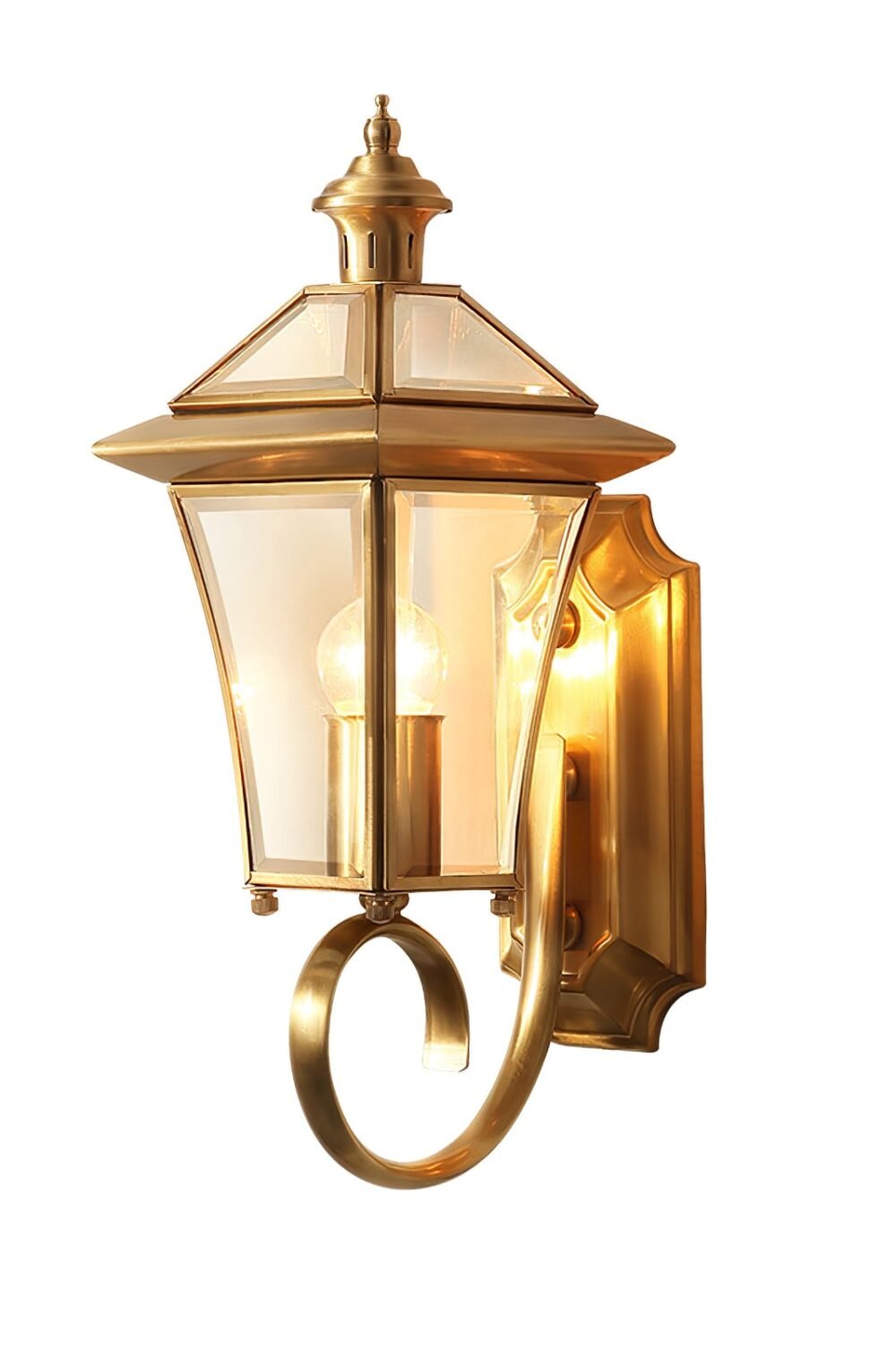 Monterey Retro Brass Outdoor Wall Lantern