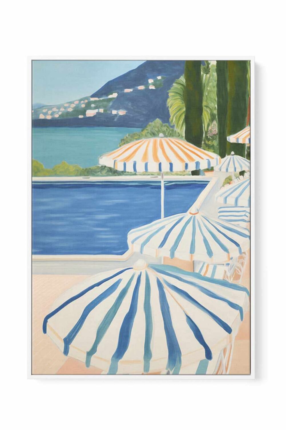Pool Side Lake Como I | Framed Canvas Art Print