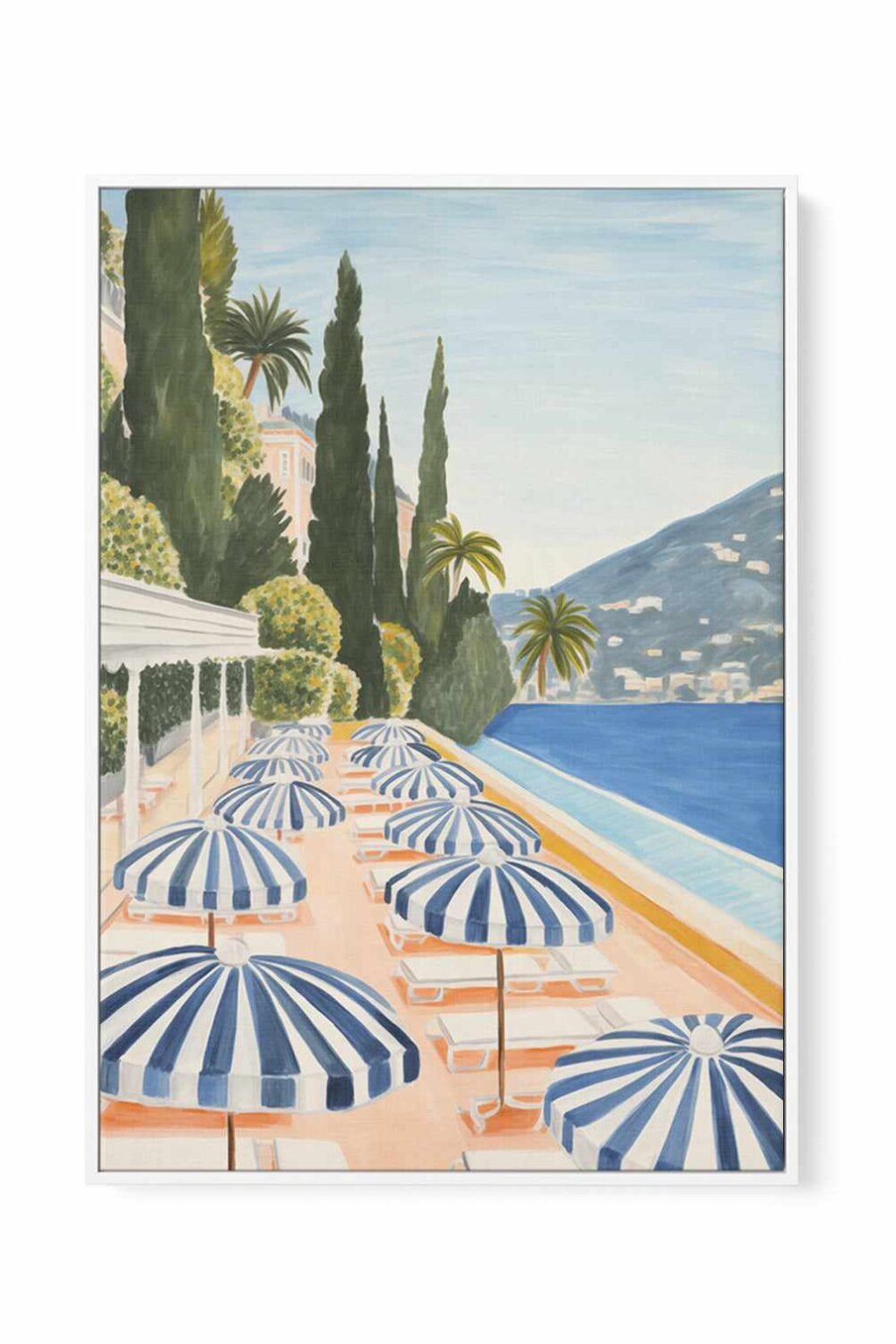 Pool Side Lake Como II | Framed Canvas Art Print