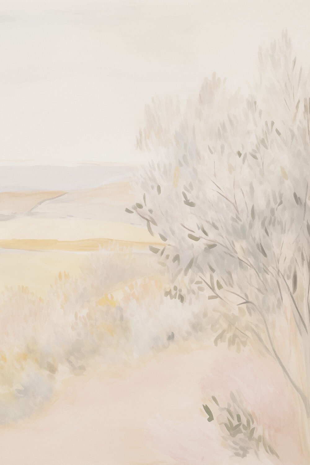 Soft Golden Horizon Mural Wallpaper
