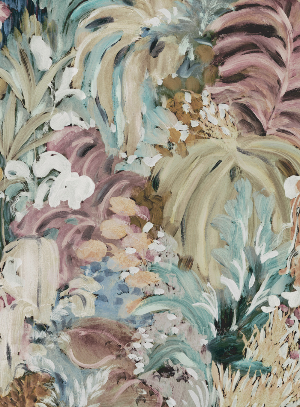 Abstract Fern Leaves Wallpaper Mural