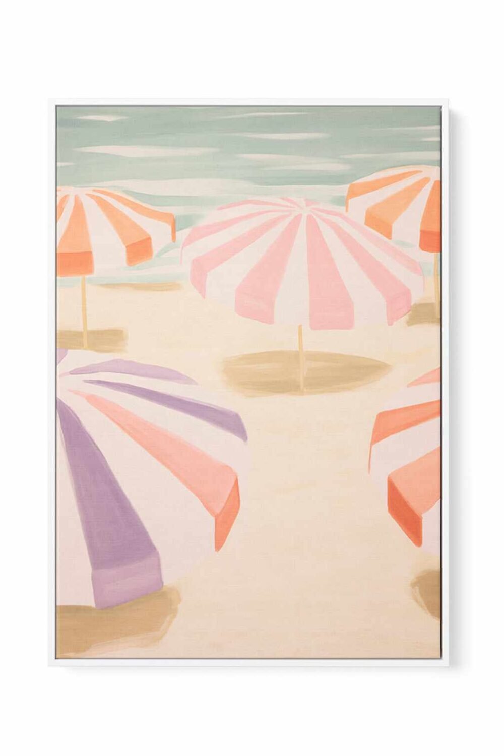 Seaside Stripes II | Framed Canvas Art Print