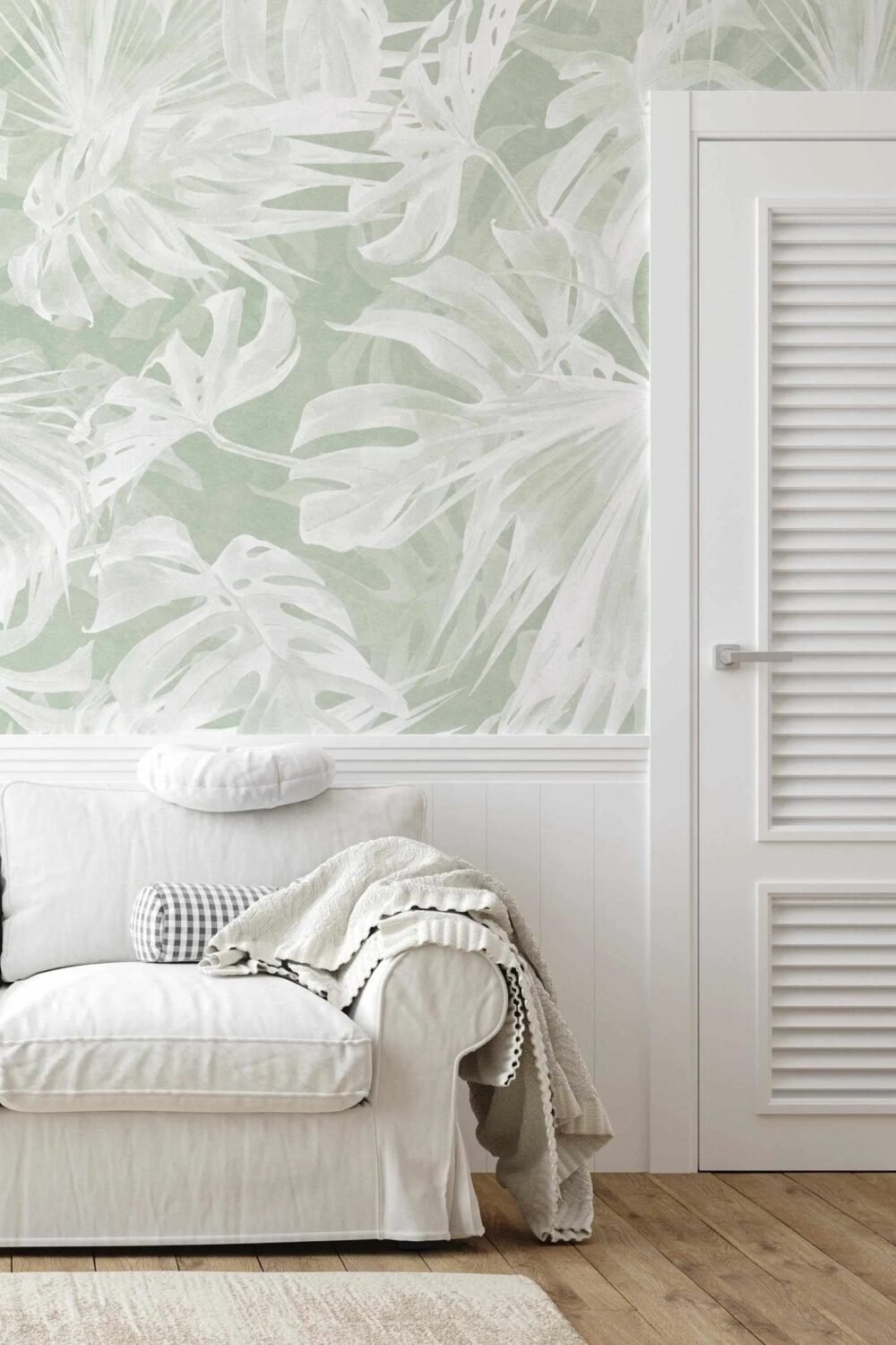 Maui Palm Sage Green Wallpaper