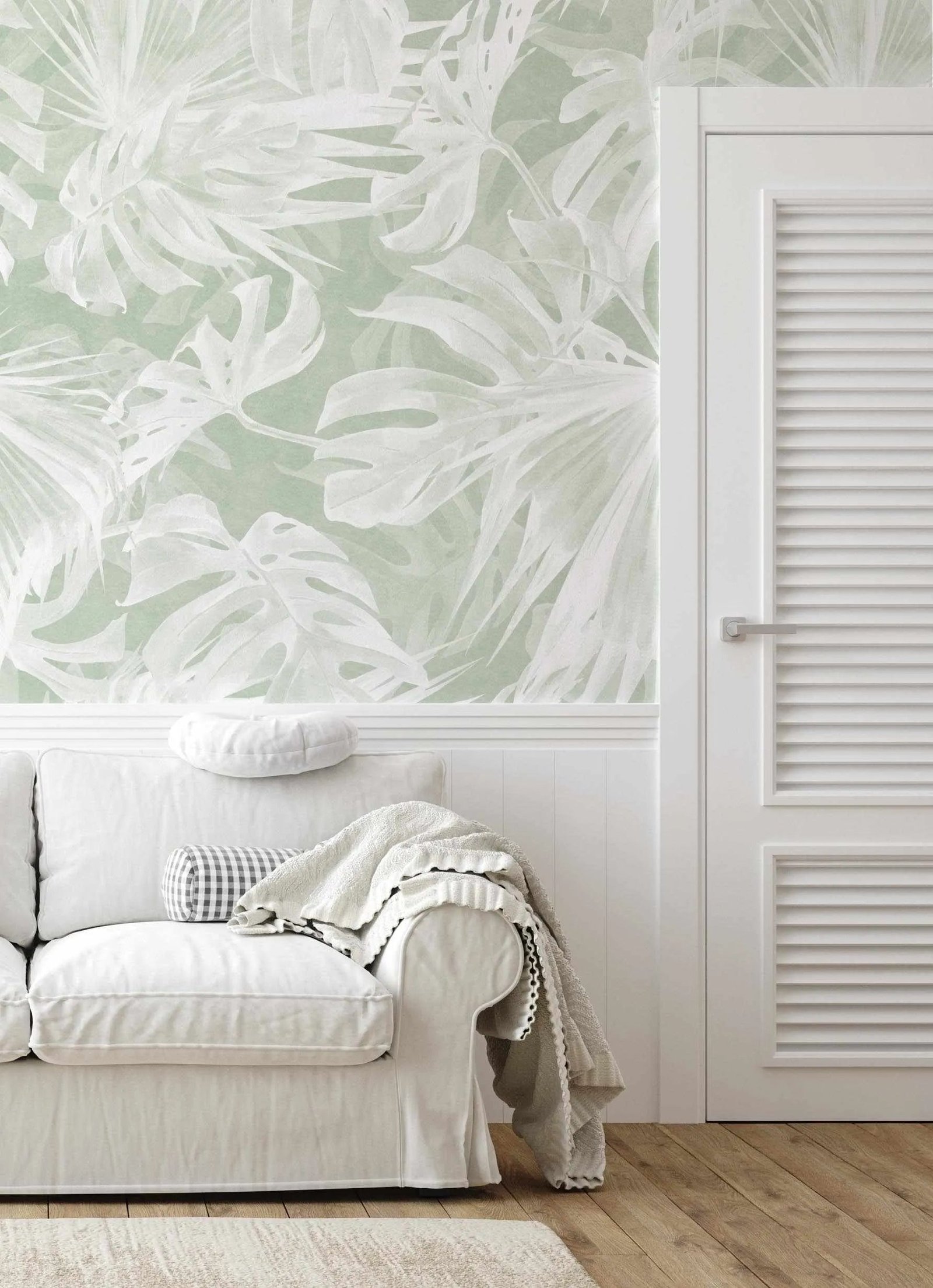 Maui Palm Sage Green Wallpaper