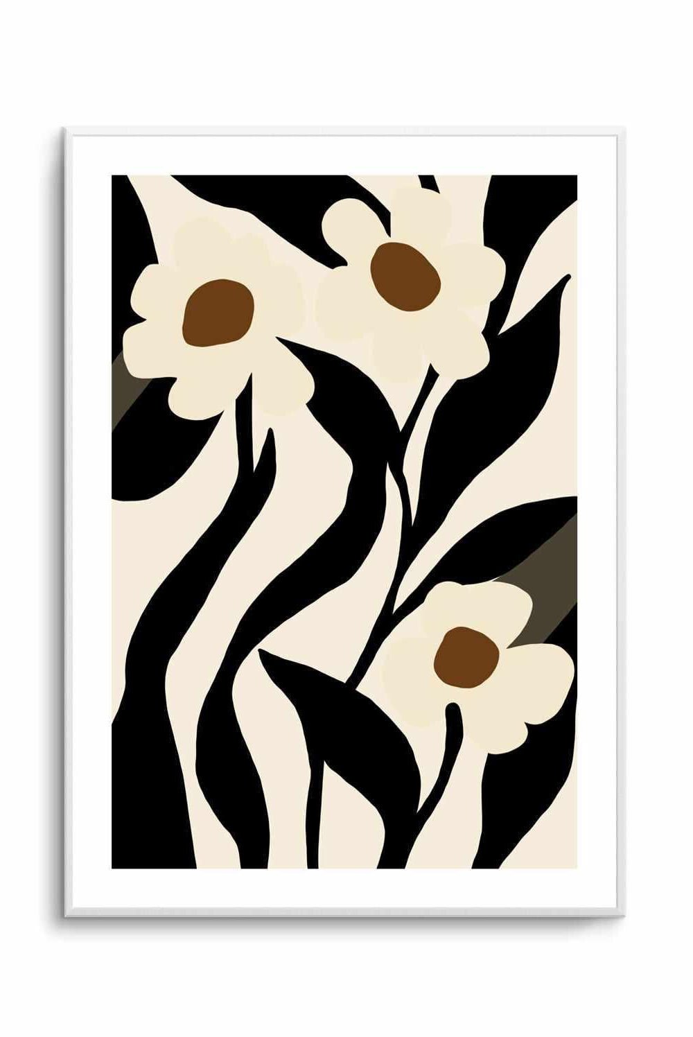 Stylized Floral In Black By Rich Styles | Art Print