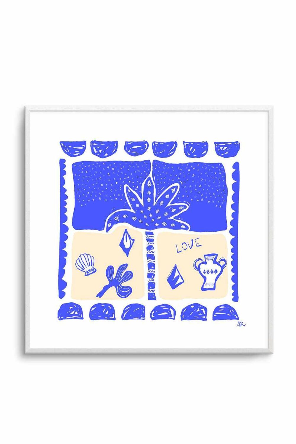 Summer Nights Deep Blue Beige By Rich Styles | Art Print